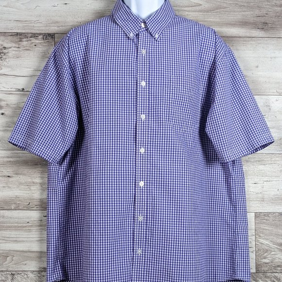 croft & barrow Other - Croft & Barrow* Men's Short Sleeve Button Down Curved Hem Chest Pocket Shirt~ XL